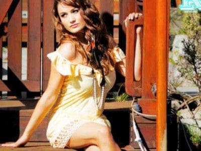Model Marta Krupa posing gracefully
