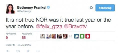 Bethenny Frankel's Tweet