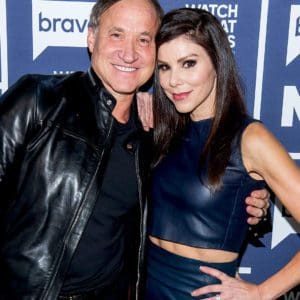 Heather and Terry Dubrow pose for photo in all black after appearing on WWHL