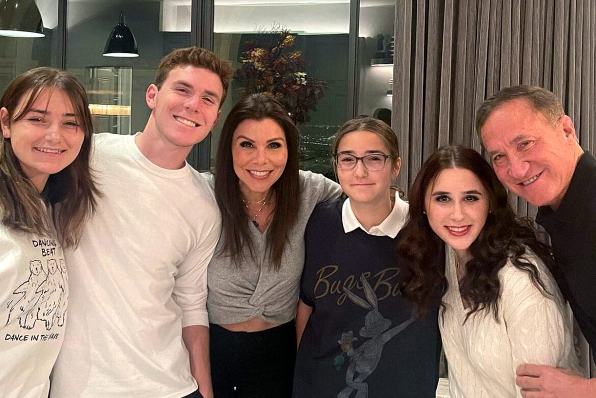 Heather Dubrow and Terry Dubrow pose with their kids for family photo