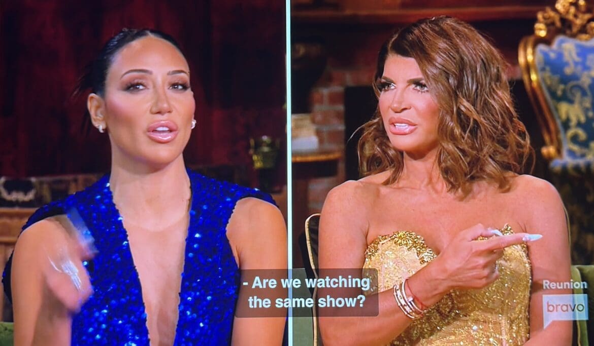 Teresa Giudice Slams Claims Melissa Gorga Made her ‘Squirm’ At RHONJ Reunion Melissa Gorga and Teresa Giudice argue at RHONJ reunion