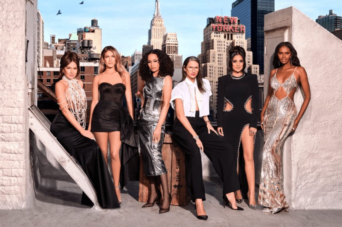 Brynn Whitfield, Erin Lichy, Sai De Silva, Jenna Lyons, Jessel Taank, and Ubah Hassan pose for RHONY season 14 cast photo.