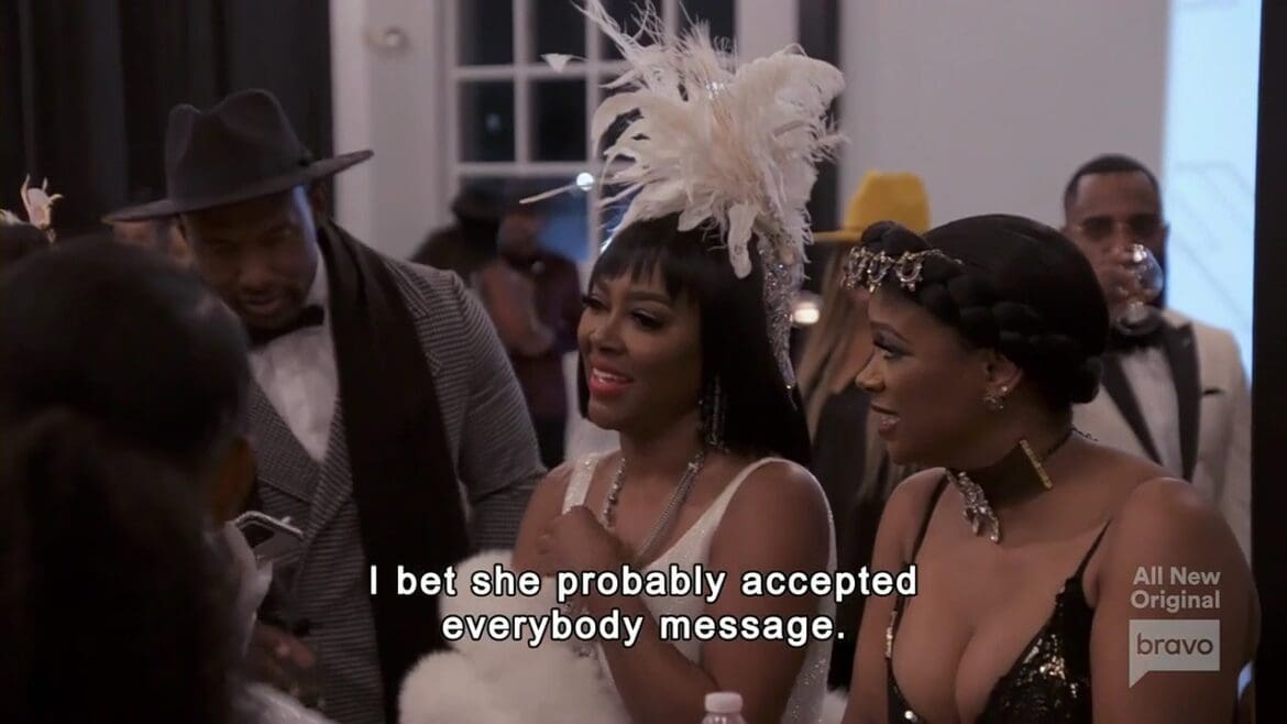 rhoa-sisters-before-misters Kenya Moore and Kandi Burruss confront Sheree Whitfield over her new man Martell Holt