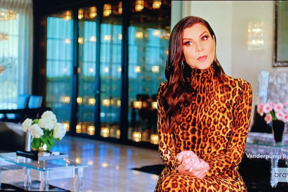Heather Dubrow wears leopard dress for RHOC season 17 confessional
