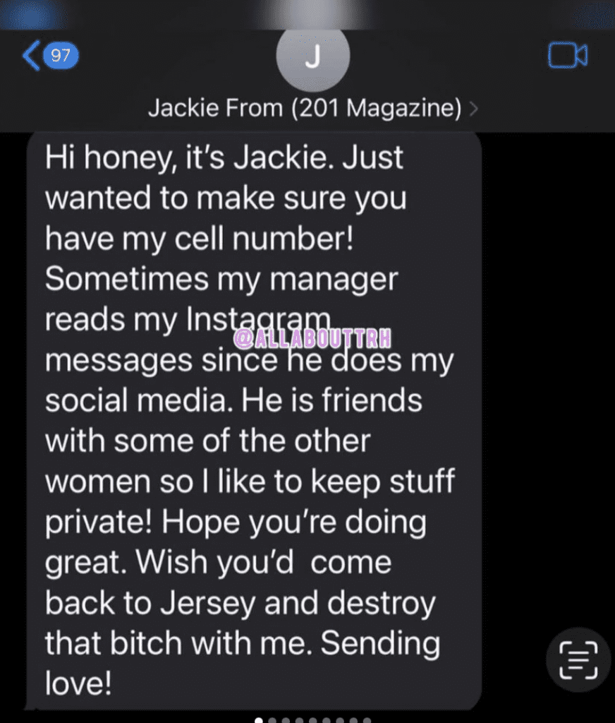 Jackie Goldschneider text messages with Jacqueline Laurita
