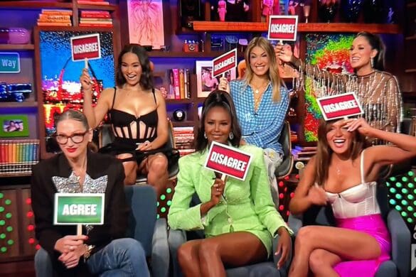 RHONY season 14 stars Sai De Silva, Ubah Hassan, Erin Dana Lichy, Jenna Lyons, Jessel Taank, and Brynn Whitfield appear on WWHL (Bravo)