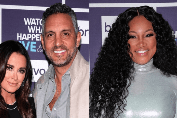 RHOBH: Kyle Richards, Mauricio Umansky, and Garcelle Beauvais smile and pose for photos after appearing on WWHL
