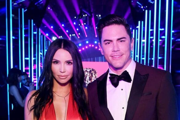 VPR's Scheana Shay and Tom Sandoval arrive to the 2018 E! People's Choice Awards.