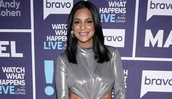RHONY's Jessel Taank wears silver cut out dress while appearing on WWHL
