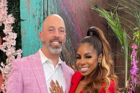 RHOP couple Chris Bassett and Candiace Dillard pose for photo