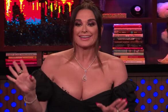RHOBH star Kyle Richards claps back on WWHL while wearing off the shoulder black dress