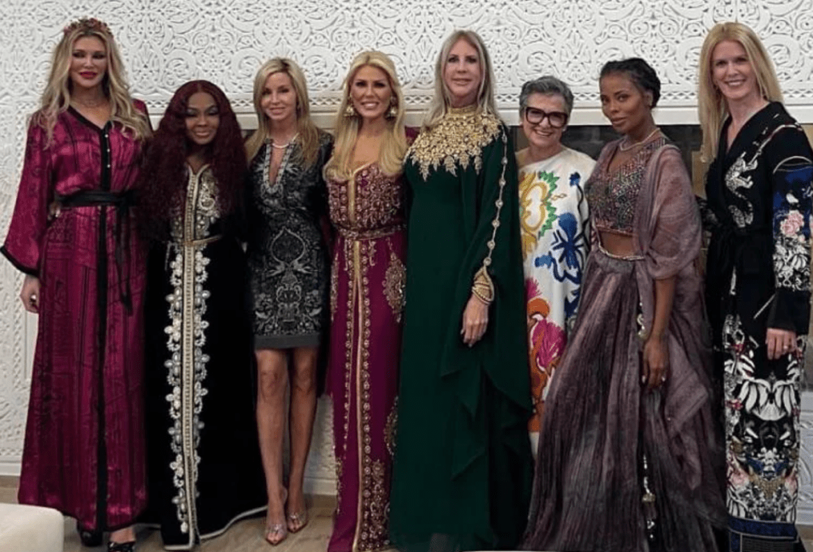 RHUGT Morocco cast: Brandi Glanville, Phaedra Parks, Camille Grammer, Gretchen Rossi, Vicki Gunvalson, Caroline Manzo, and Eva Marcelle