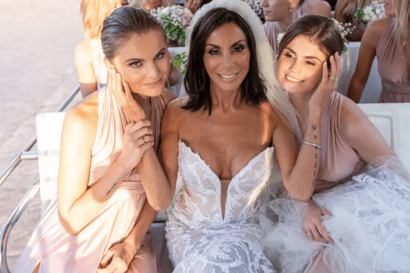 RHONJ alum Danielle Staub with her daughters, Christine (L) and Jillian (R) on her wedding day in the Bahamas