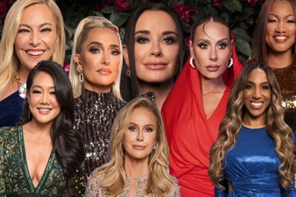 Sutton Stracke, Erika Jayne, Crystal Minkoff, Kathy Hilton, Kyle Richards, Dorit Kemsley, Annemarie Wiley, and Garcelle Beauvais show off RHOBH season 13 reunion looks.