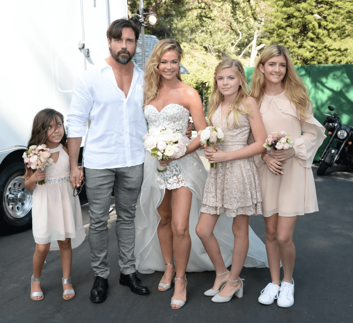 Denise Richards and family at her 2018 wedding to Aaron Phypers