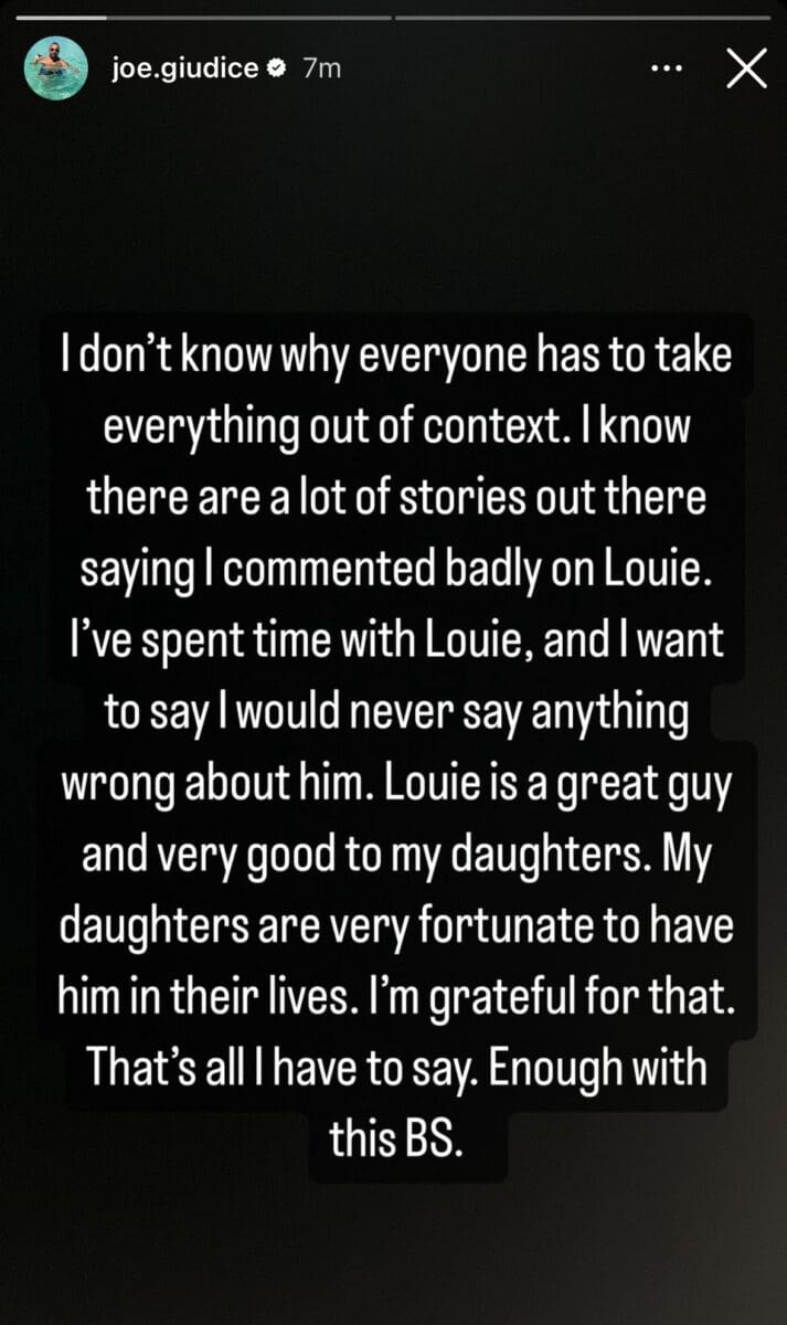 Joe defends and praises Louie amid backlash. 