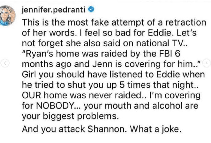 Jennifer Pedranti's slams Tamra Judge's BS apology