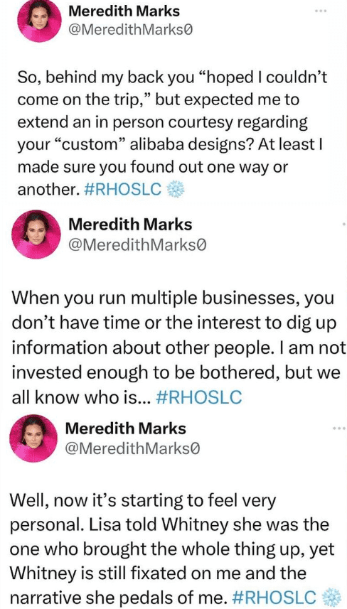 Meredith Marks slams RHOSLC co-star Whitney Rose on Twitter