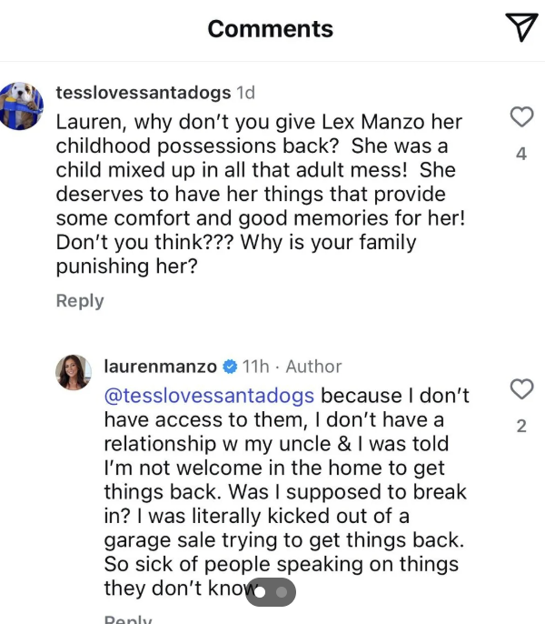 Lauren Manzo Speaks Out on Family Fallout After Dina Manzo’s Daughter Lexi Goes Public; Denies Ignoring Her 8 Lauren Manzo Speaks Out on Family Fallout After Dina Manzo’s Daughter Lexi Goes Public; Denies Ignoring Her