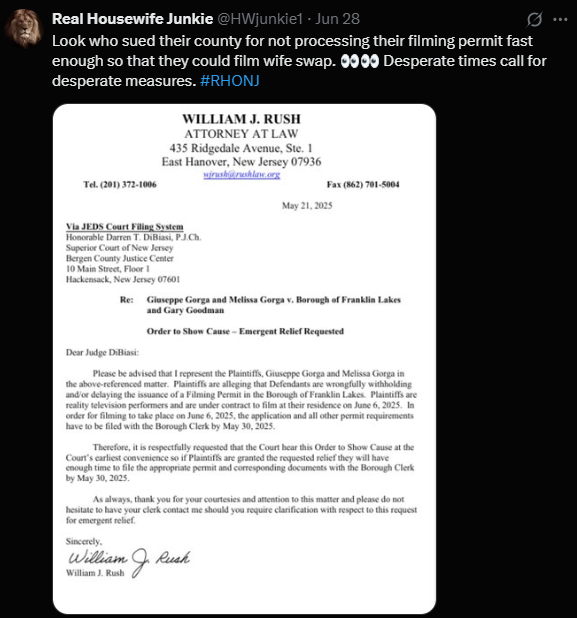 Melissa and Joe Gorga Sues County Over Delayed Filming Permit for “Wife Swap” Spinoff 7 Melissa and Joe Gorga Sues County Over Delayed Filming Permit for “Wife Swap” Spinoff