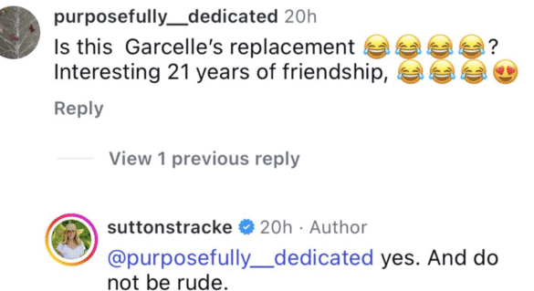 Sutton Stracke Unfollows Garcelle Beauvais & States She Has A Replacement