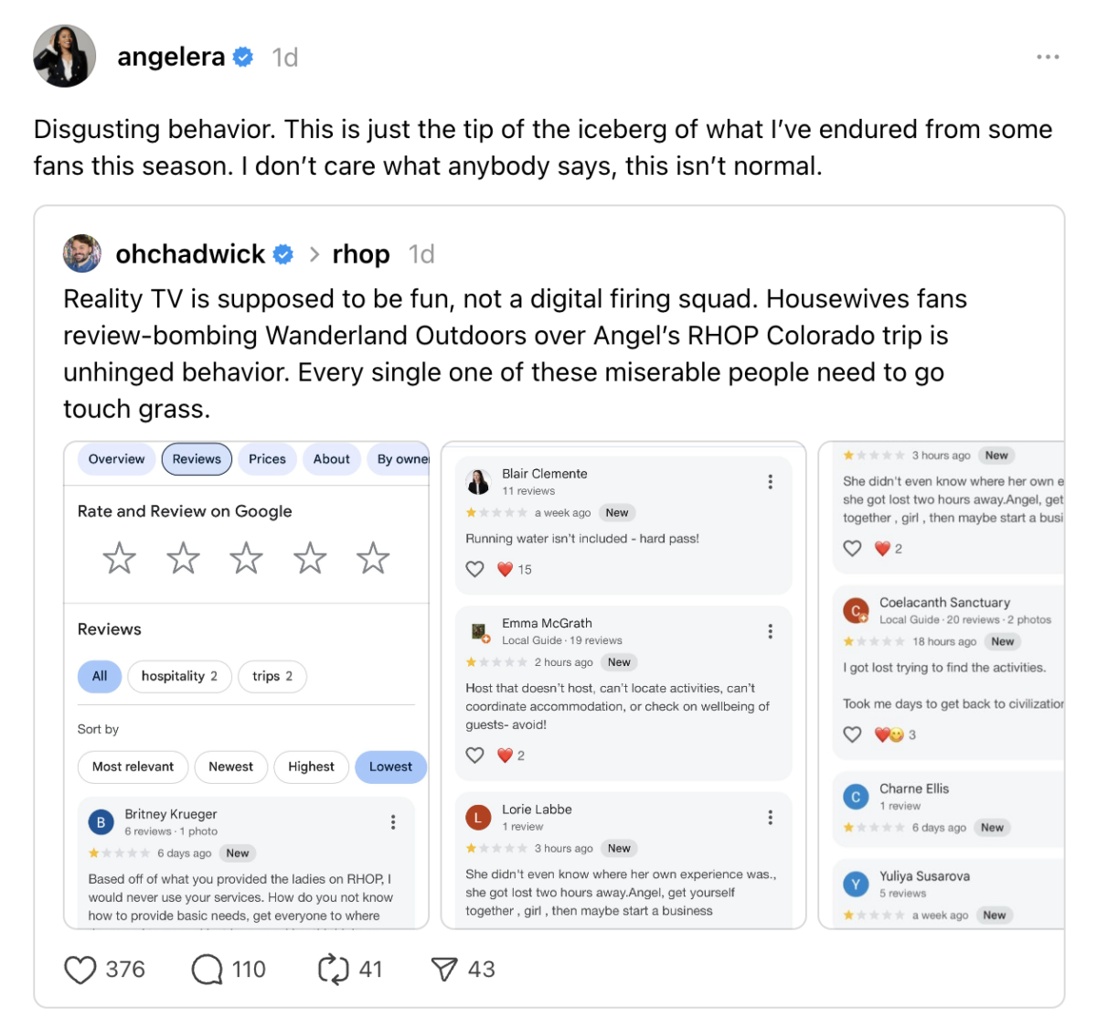 Angel Massie Fires Back After Viewers Try to Tank Her Business Over RHOP Trip