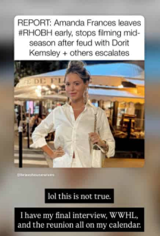 RHOBH’s Amanda Frances Denies Leaving Mid-Season as Viewer Backlash Grows