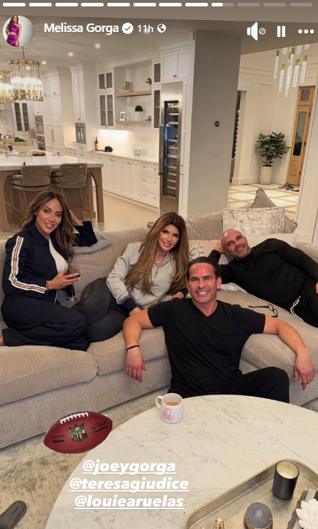 Melissa Gorga and Teresa Giudice Cozy Up for Super Bowl Together