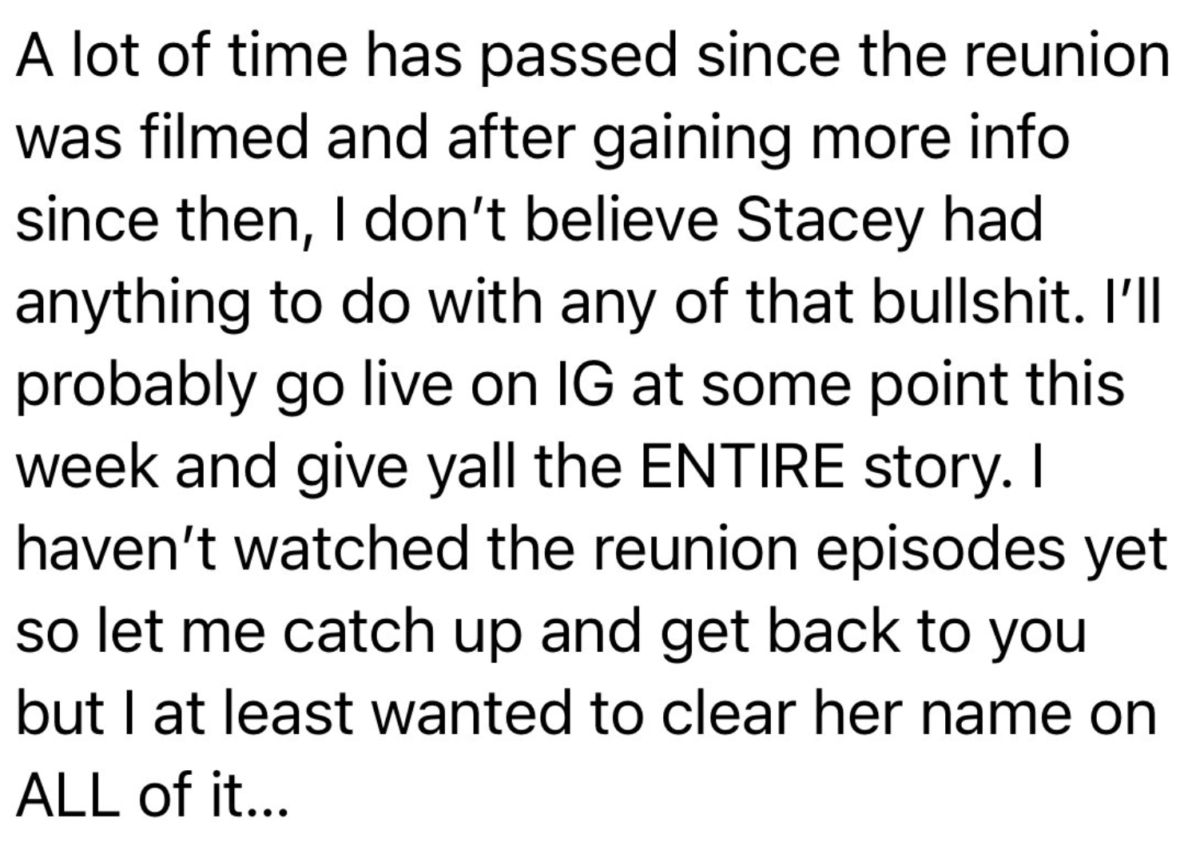 Monique Samuels Admits She No Longer Believes Stacey Rusch Leaked Info to Chris