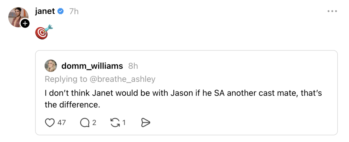 Janet Caperna Doubles Down On Danny Booko Sexual Assault Allegations And Suggests She Wouldn’t Stand By Jason