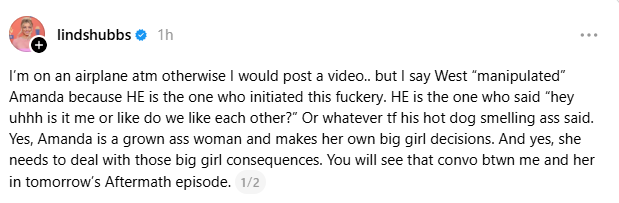 Lindsay Hubbard Claims West Wilson “Manipulated” Amanda Batula Into Romance And Says He “Initiated This F***ery”