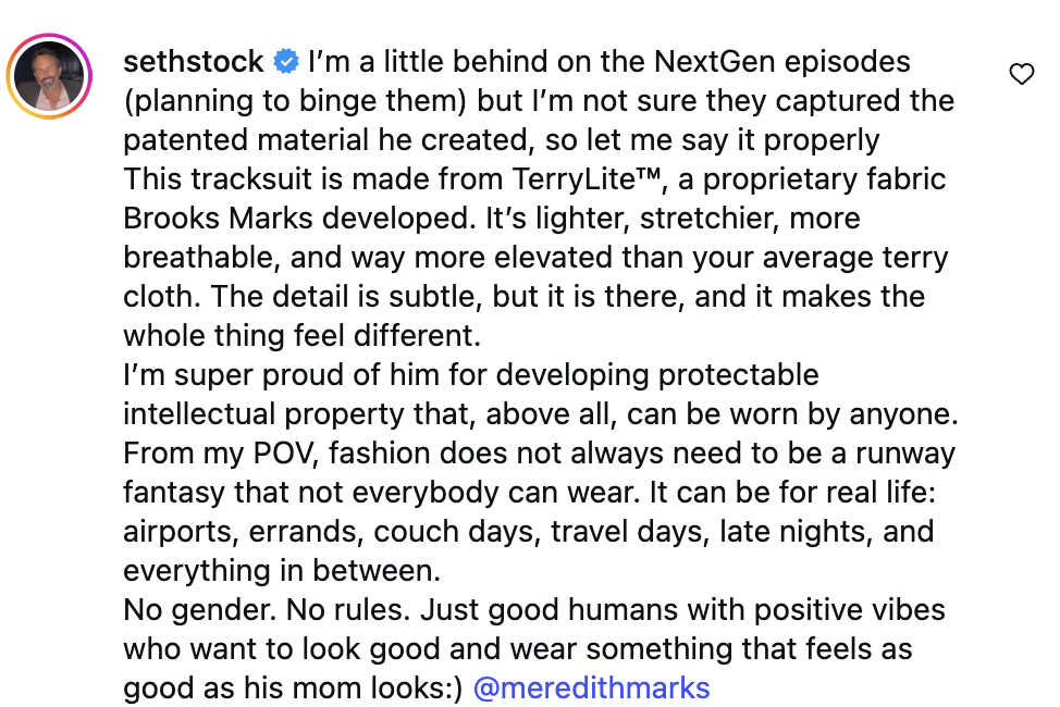 Seth Marks Defends Son Brooks Marks After Account Claims Meredith Marks Got “Scammed” By His Fashion Line